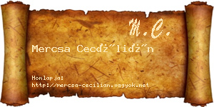 Mercsa Cecílián névjegykártya